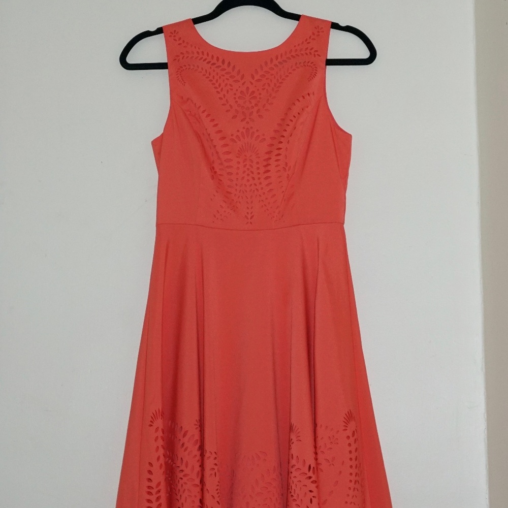 Salmon Laser Cut Dress